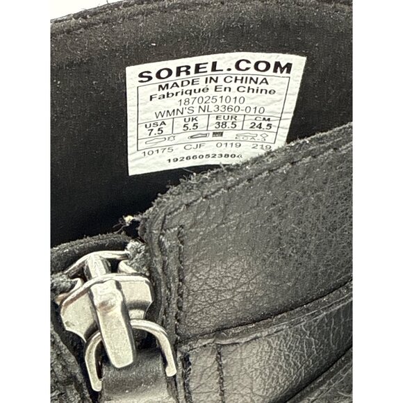 Sorel Womens Joan of Arctic Wedge II Buckle Boots Black Leather NL3360-010 7.5 - Picture 4 of 6